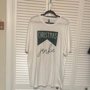 Gildan White 'Christmas Junkie' Tee